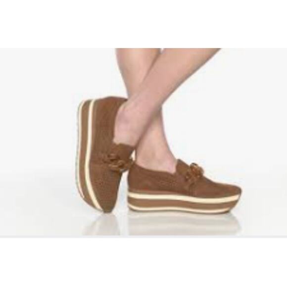 Dolce Vita Womens 'Jhenee' Brown Perf Platform Suede Loafers sz 10 - Picture 3 of 6